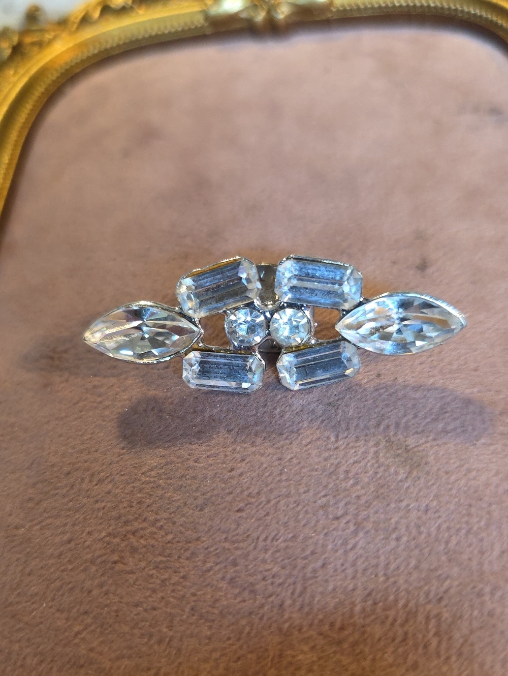 Vintage Art Deco Rhinestone Lapel Pin Tie Tack Or Pin